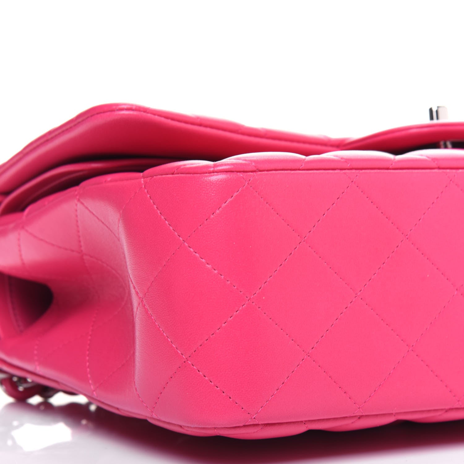 Chanel Lambskin Quilted Jumbo Double Flap Dark Pink 12 of 14