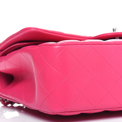Chanel Lambskin Quilted Jumbo Double Flap Dark Pink 12 of 14