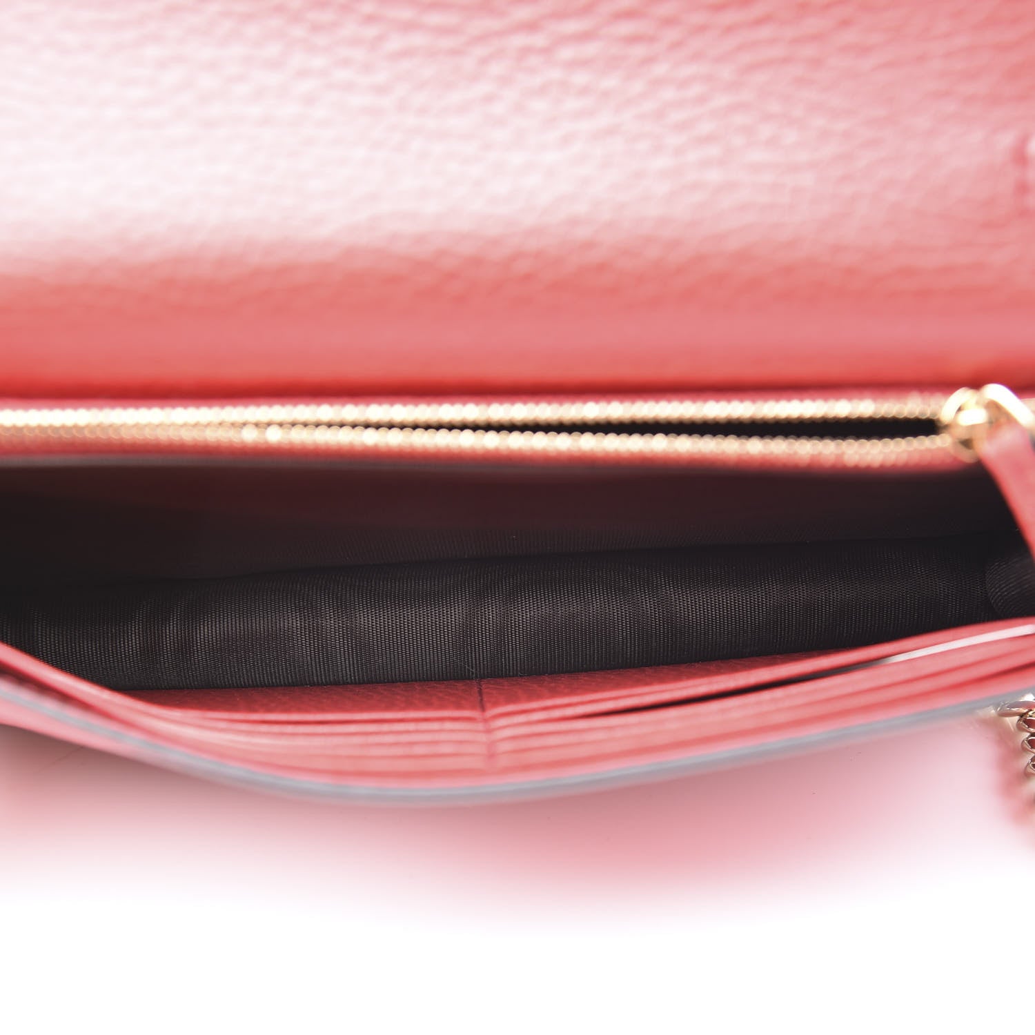 Gucci Dollar Calfskin Medium Betty Chain Wallet Red 4 of 9