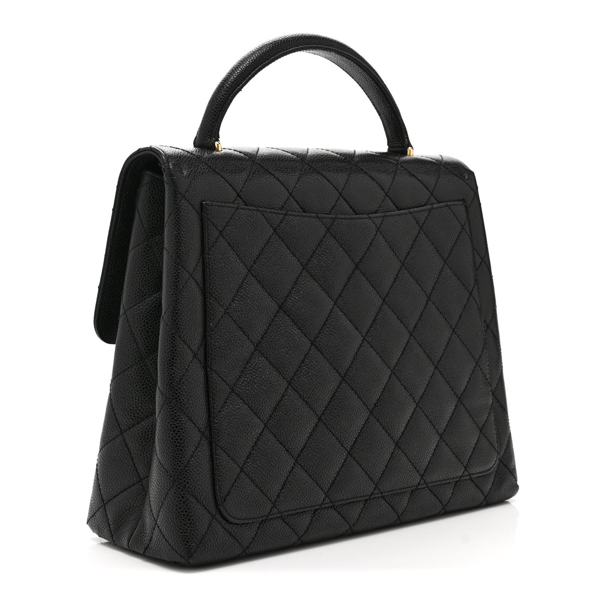 Caviar Quilted Jumbo Kelly Flap Black