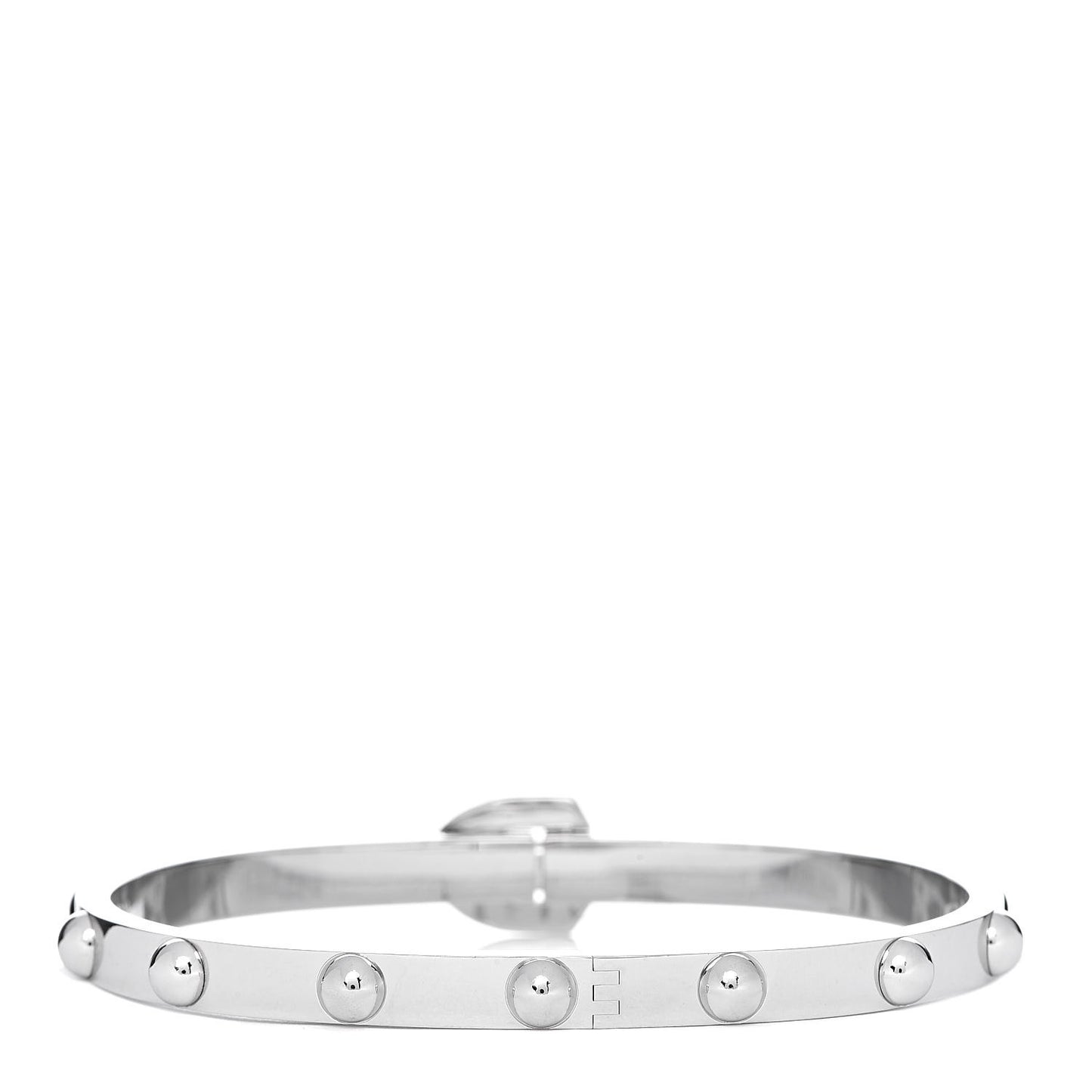 18K White Gold Diamond Clous Bracelet 17