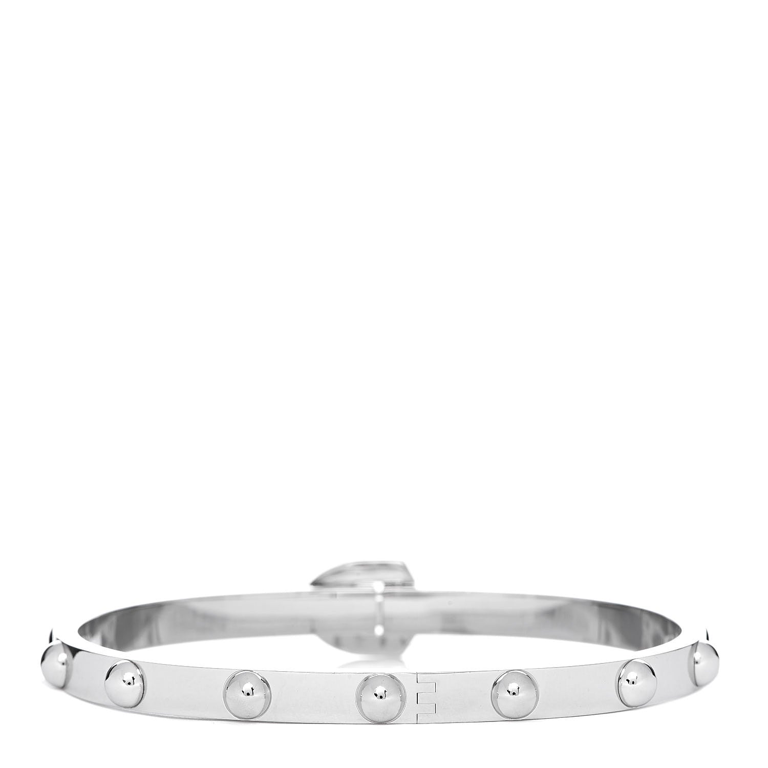Louis Vuitton 18K White Gold Diamond Clous Bracelet 17 3 of 7