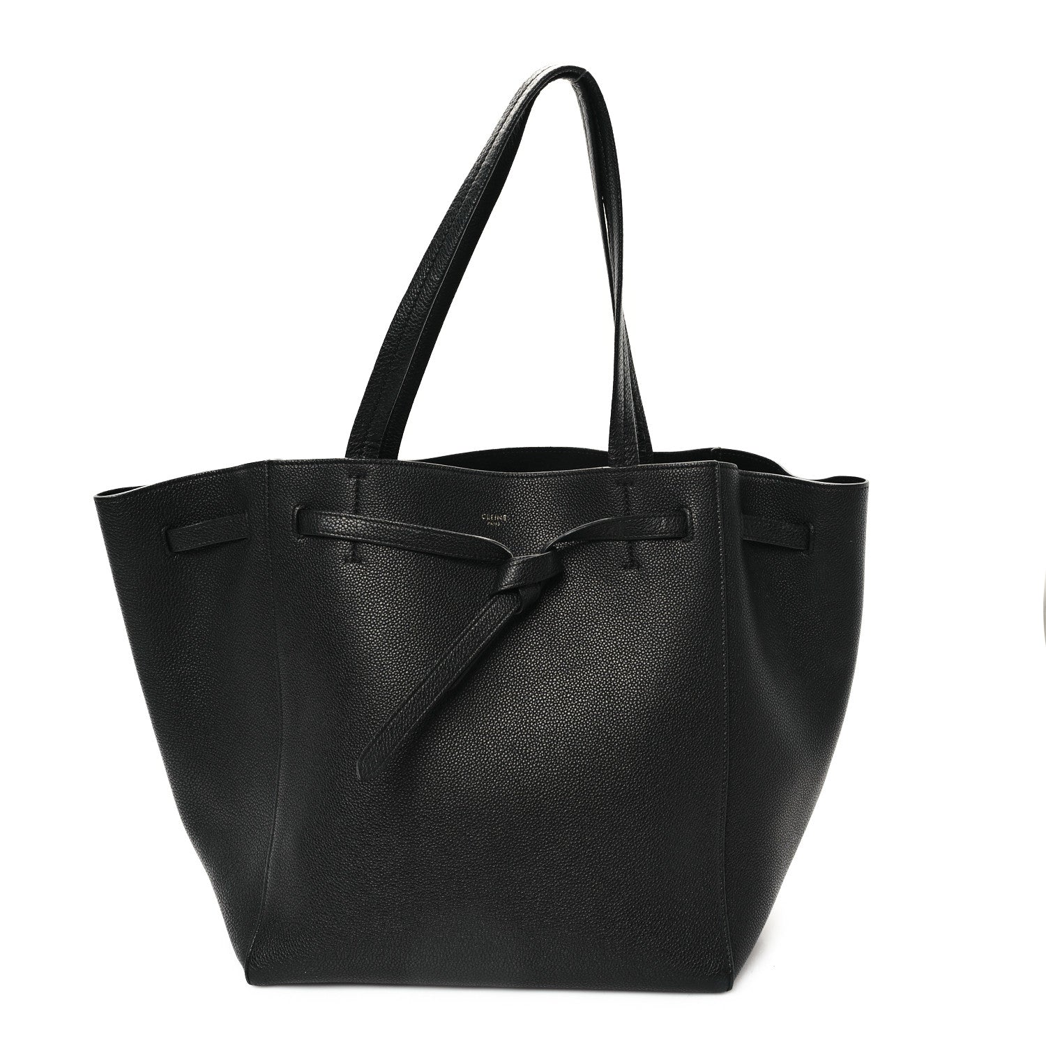 Celine Soft Grained Calfskin Small Belt Cabas Phantom Black 1 of 10