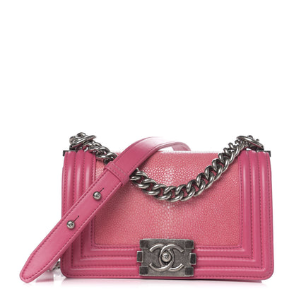 Chanel Galuchat Stingray Small Boy Flap Pink 1 of 10