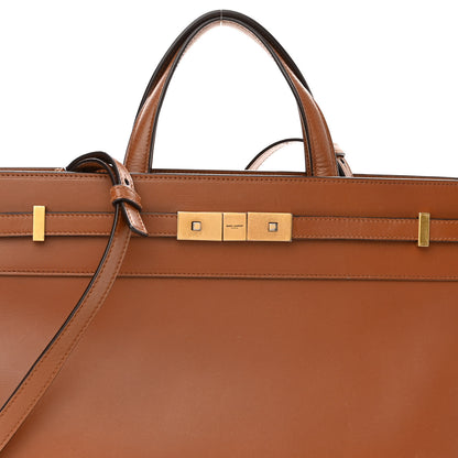 Saint Laurent Calfskin Small Manhattan Shopper Tote Brick Ebony Dark 7 of 11
