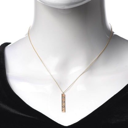 Tiffany 18K Rose Gold Diamond Atlas Bar Pendant Necklace 2 of 6