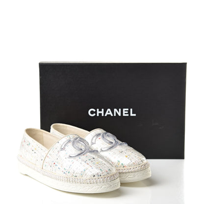 Chanel PVC Tweed CC Espadrilles 39 Ecru Blue Transparent 9 of 9