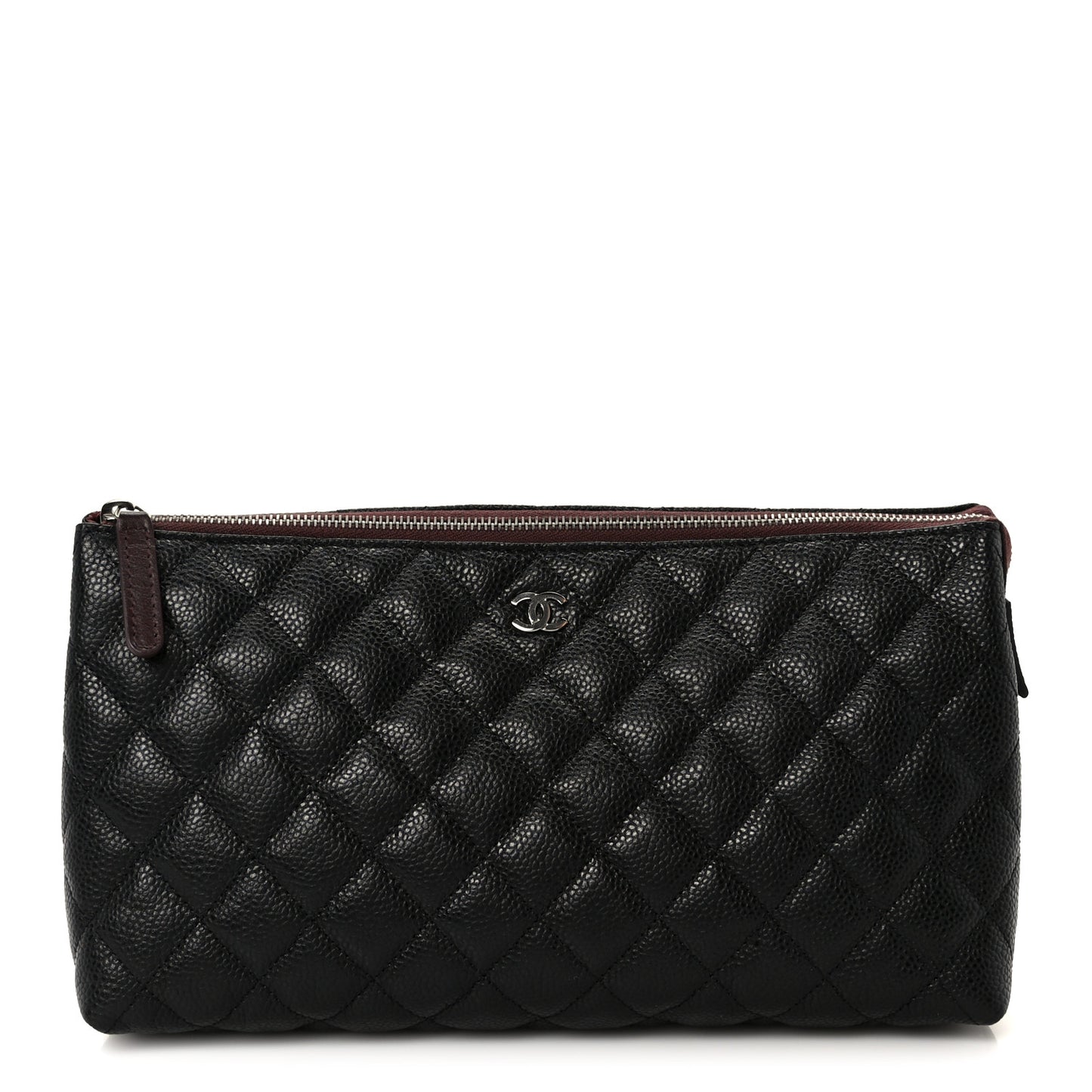 Caviar Quilted Cosmetic Case Black