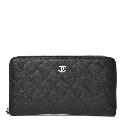Chanel Caviar Quilted Large Zip Around Organizer Wallet Black 1 of 12