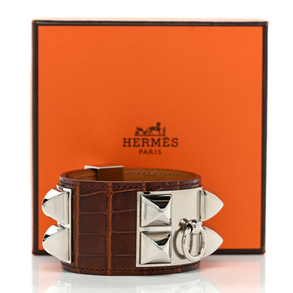 Hermes Shiny Alligator Collier De Chien CDC S Bracelet Miel 7 of 7