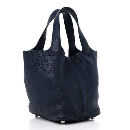Hermes Taurillon Clemence Picotin Lock 18 PM Bleu Nuit 3 of 10