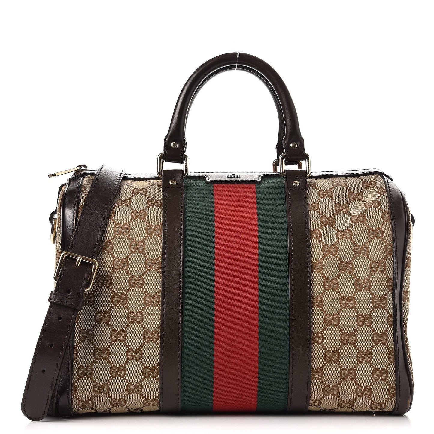 Monogram Vintage Web Medium Boston Dark Brown