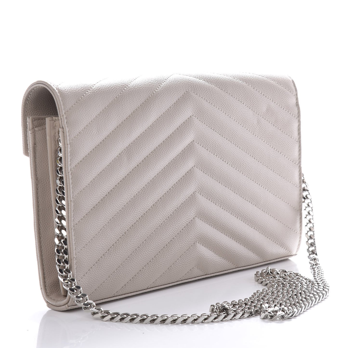 Grain De Poudre Matelasse Chevron Monogram Chain Wallet Rose Poudre