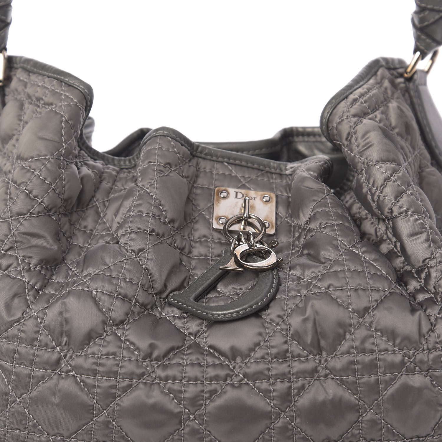Christian Dior Satin Cannage Charming Hobo Grey 9 of 11