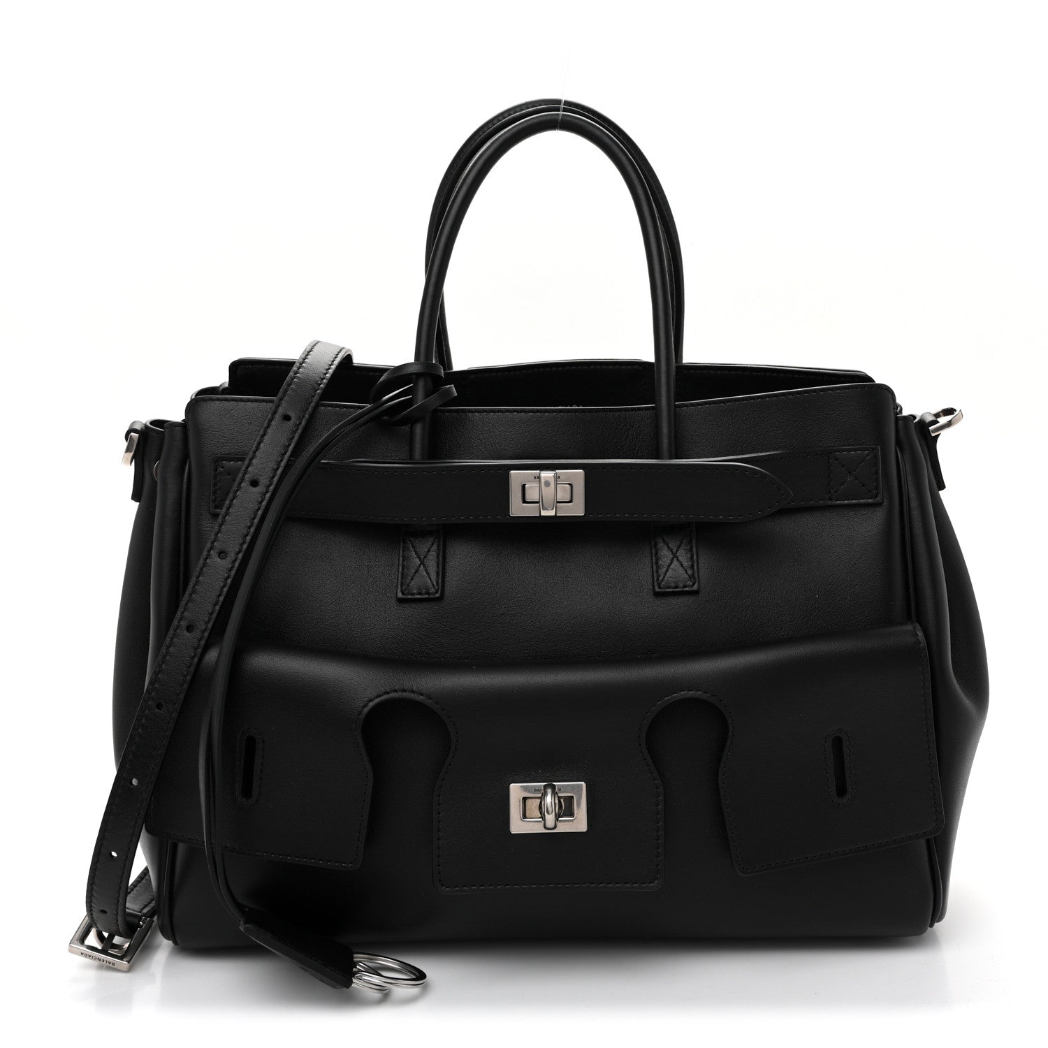 Balenciaga Smooth Calfskin Small Bel Air Carry All Bag Black 1 of 9