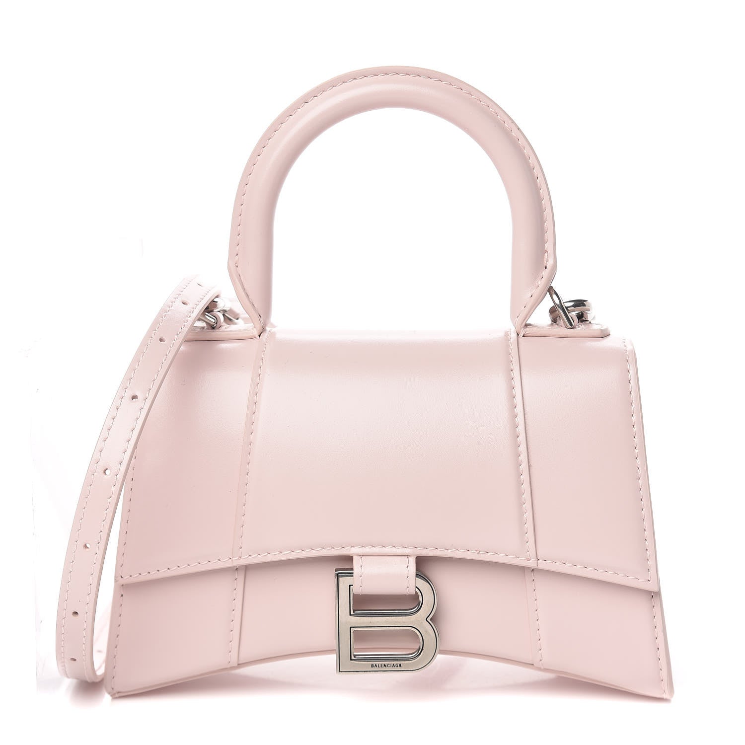 Balenciaga Shiny Box Calfskin Hourglass Top Handle Bag XS Light Rose 1 of 10