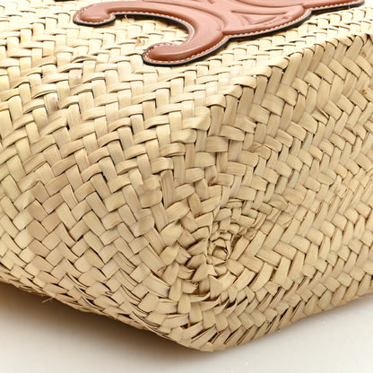 Celine Raffia Calfskin Triomphe Teen Panier Tan 7 of 8