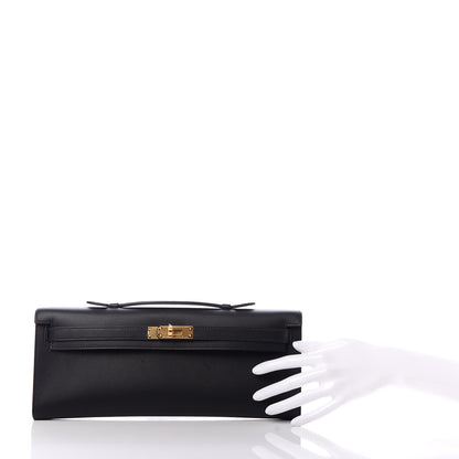 Hermes Swift Kelly Cut Clutch Pochette Black 2 of 7