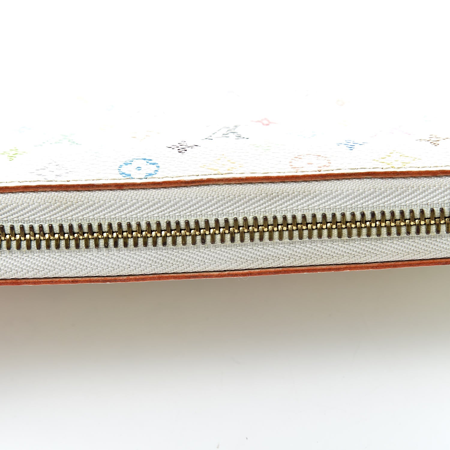 Louis Vuitton Monogram Multicolor Zippy Wallet White Orange 12 of 13