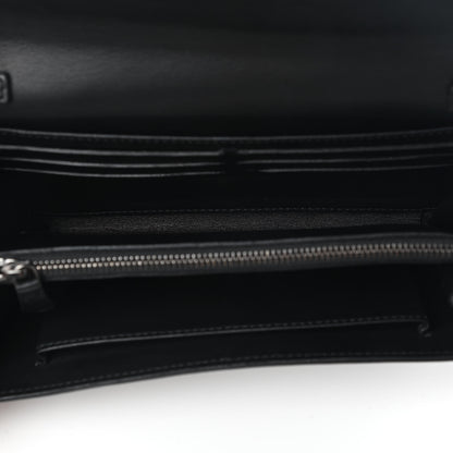 Alexander McQueen Metallic Calfskin Skull Wallet on Chain Black Pearl 5 of 8