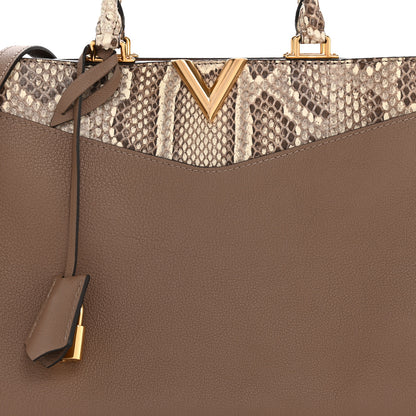 Louis Vuitton Calfskin Snakeskin Very Zipped Tote Taupe 12 of 21
