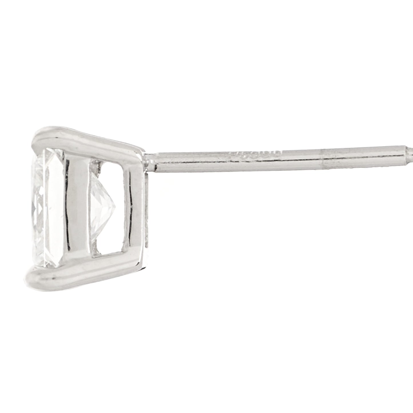 Platinum Diamond .76ctw Princess Cut Solitaire Earrings