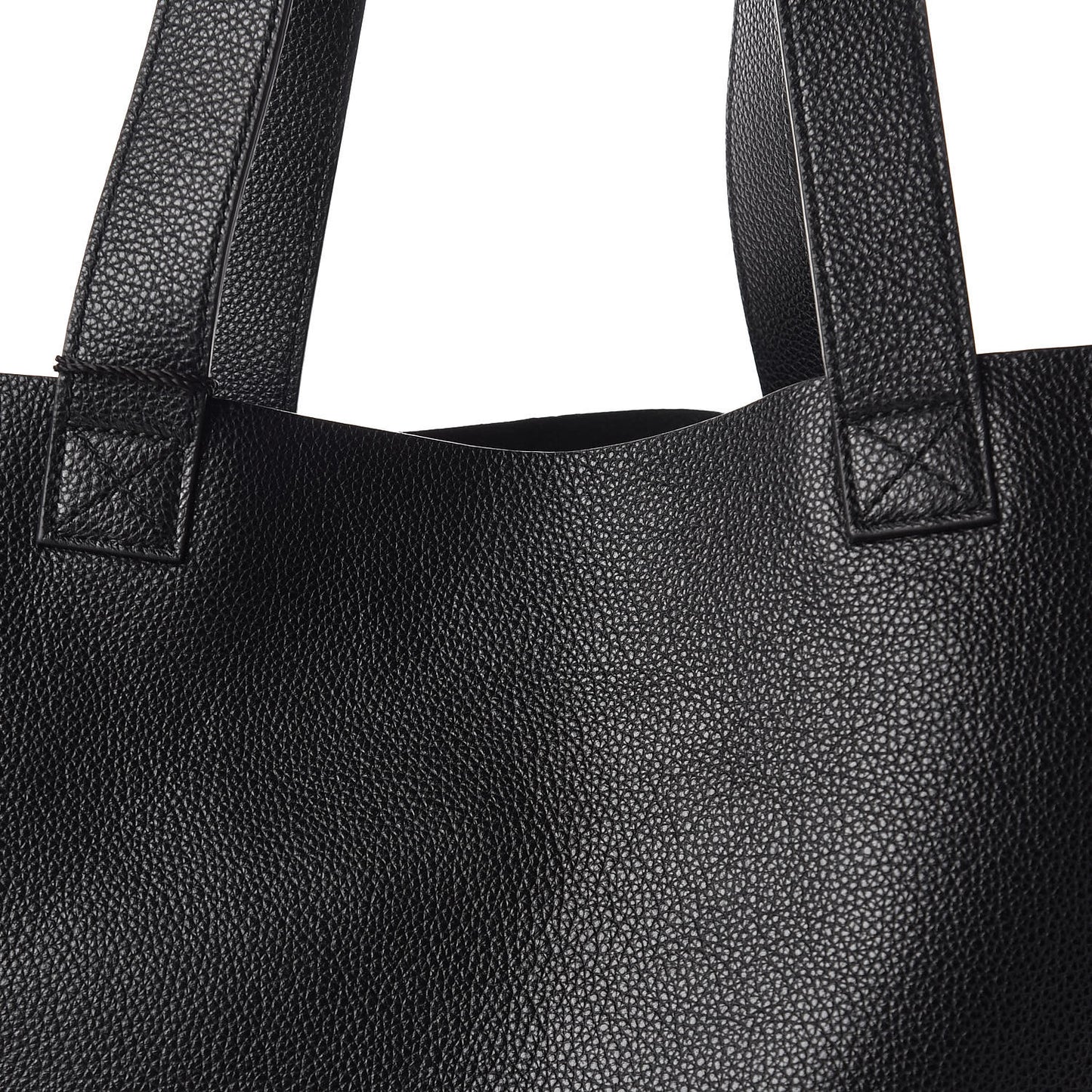 Calfskin Mens Logo Vertical Shopping Tote Black