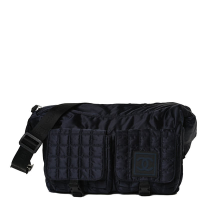 Chanel Nylon Quilted Sport CC Messenger Navy Blue 1 of 13
