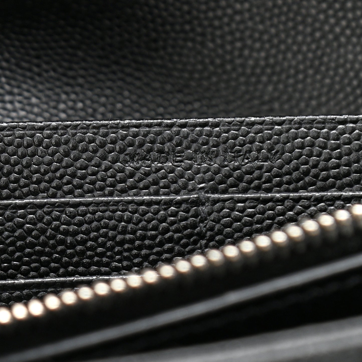 Grain De Poudre Matelasse Chevron Monogram Chain Wallet Black