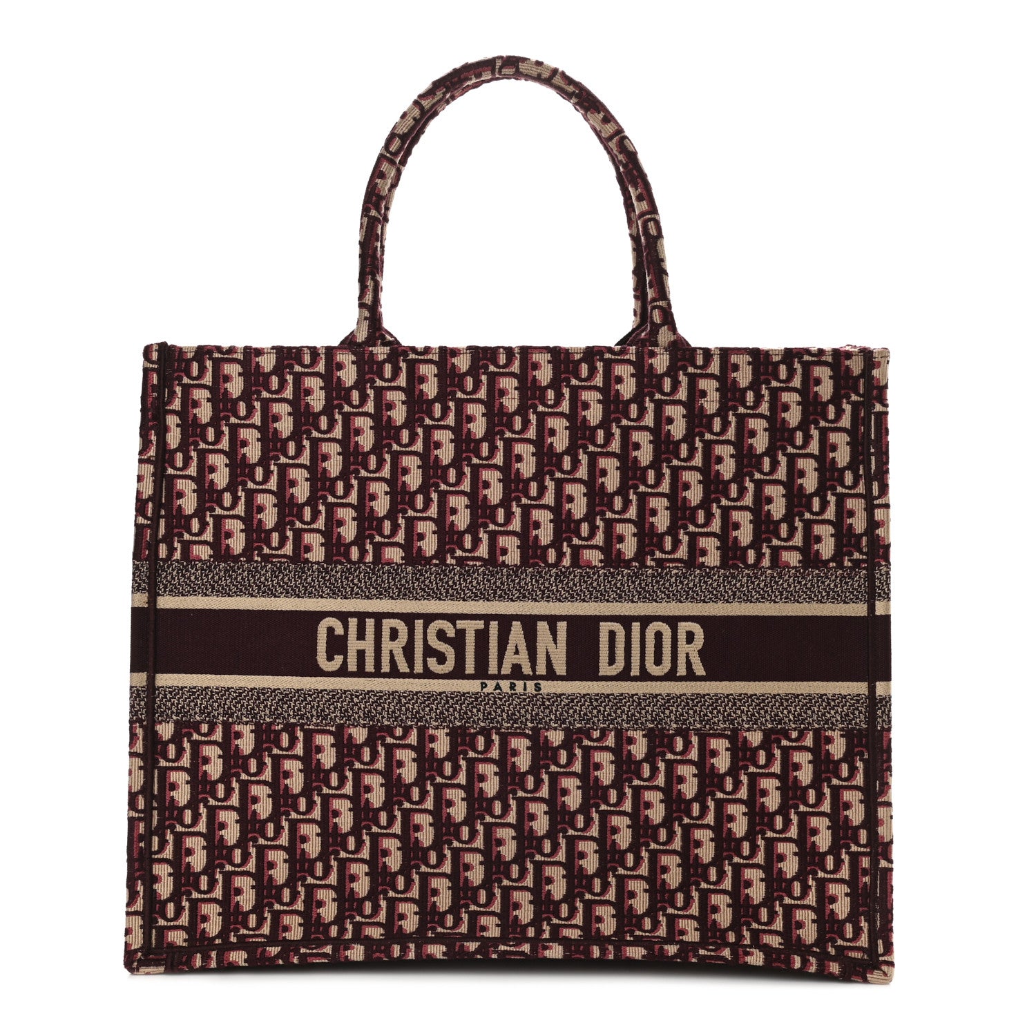 Christian Dior Oblique Large Book Tote Burgundy Multicolor 1 of 8