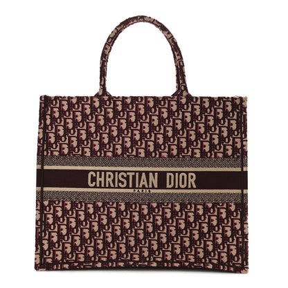 Christian Dior Oblique Large Book Tote Burgundy Multicolor 1 of 8