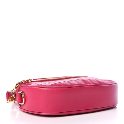 Celine Calfskin Quilted Small C Charm Bag Pink 4 of 9