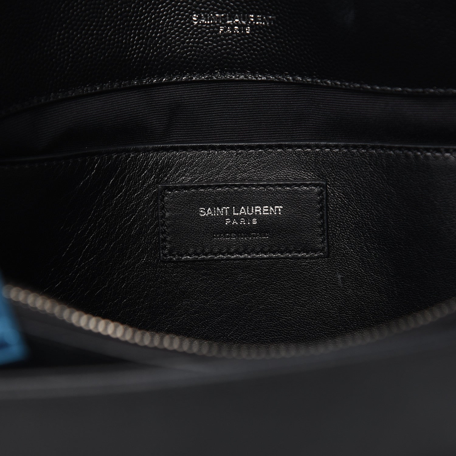 Saint Laurent Grain De Poudre Medium West Hollywood Monogram Fold-Over Black 7 of 14