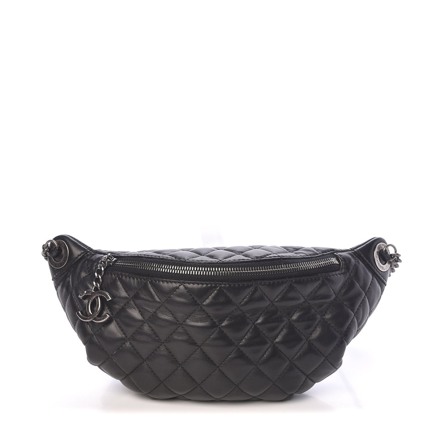 Calfskin Quilted Belt Me Up Waist Bag Black