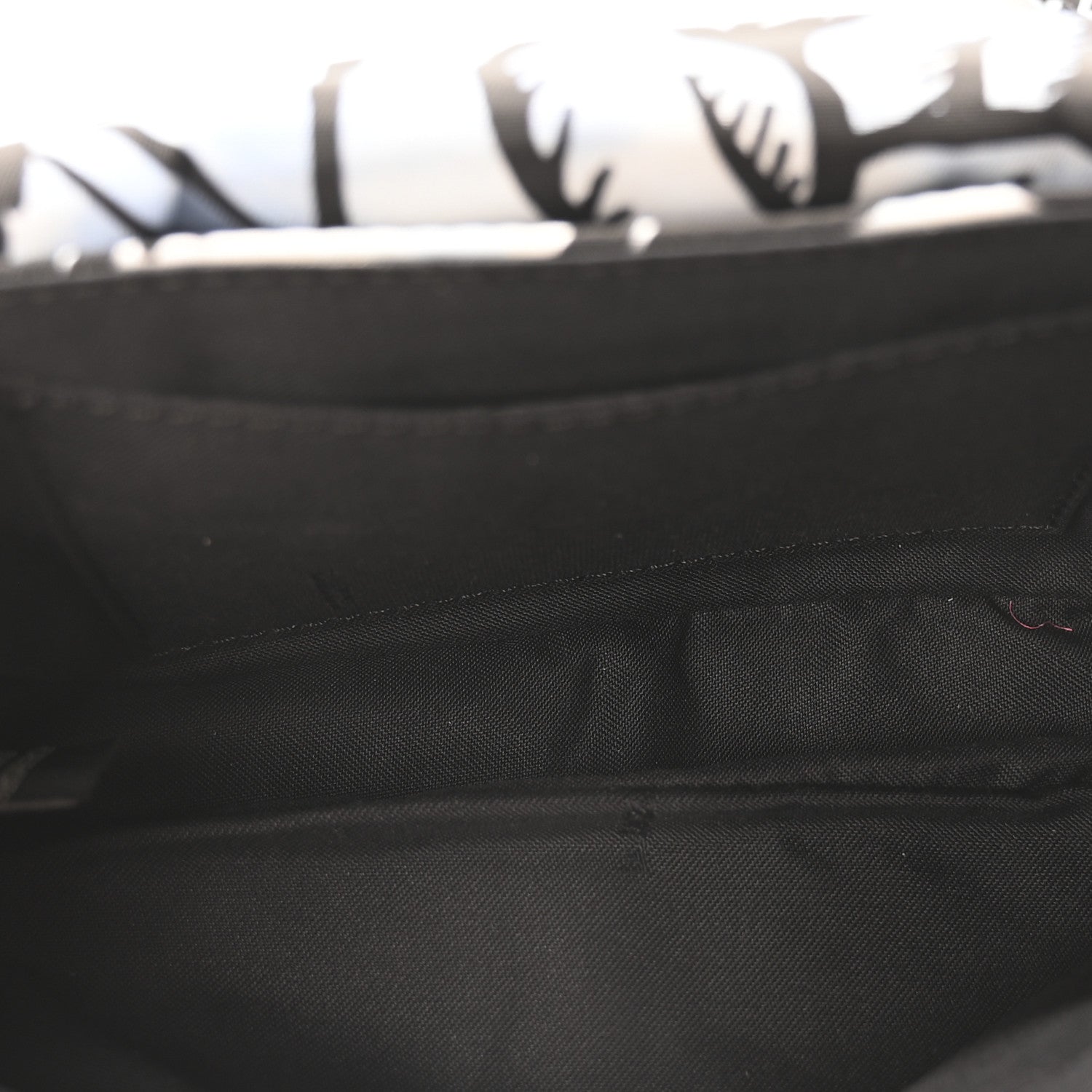 Fendi X JOSHUA VIDES Nylon Flower Clouds Print Mini Belt Baguette White Celeste Black 5 of 10