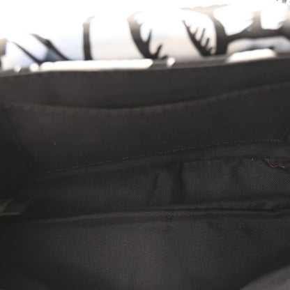 Fendi X JOSHUA VIDES Nylon Flower Clouds Print Mini Belt Baguette White Celeste Black 5 of 10