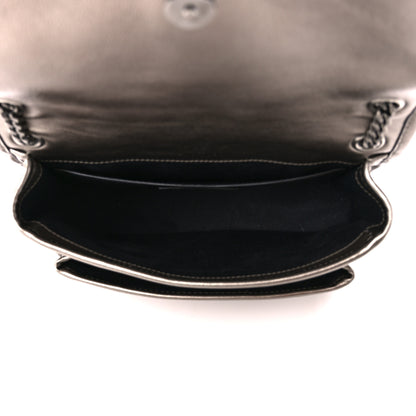 Saint Laurent Crinkled Calfskin Matelasse Monogram Baby Niki Chain Satchel Platinum 5 of 11