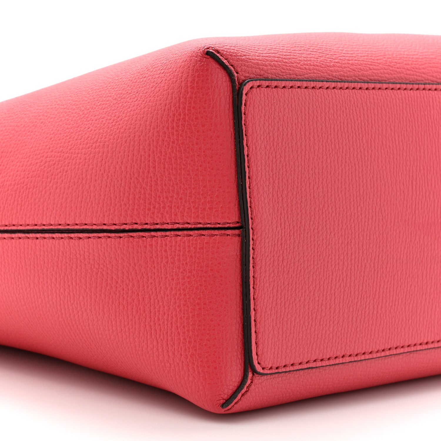 Burberry Grainy Calfskin Haymarket Check Medium Reversible Tote Coral Red 16 of 16
