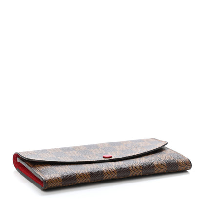 Louis Vuitton Damier Ebene Emilie Wallet Red 3 of 4