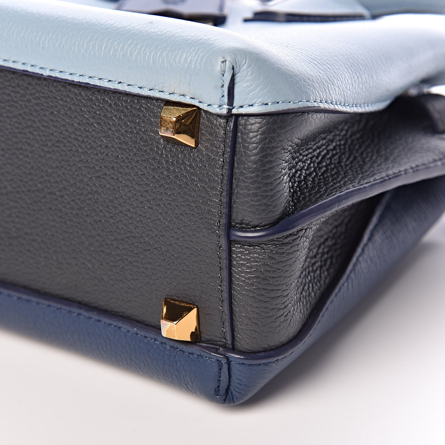 MCM Grained Calfskin Tri-Color Mini Milla Tote Blue 8 of 12