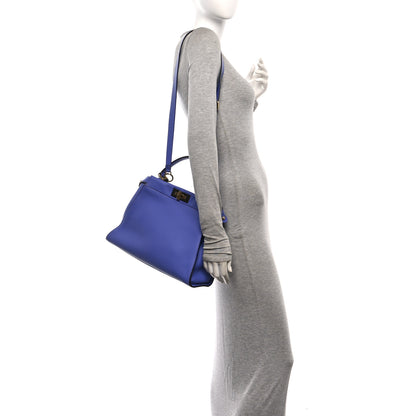 Fendi Vitello Seta Medium Peekaboo Iconic Satchel Viola Cassis 2 of 10