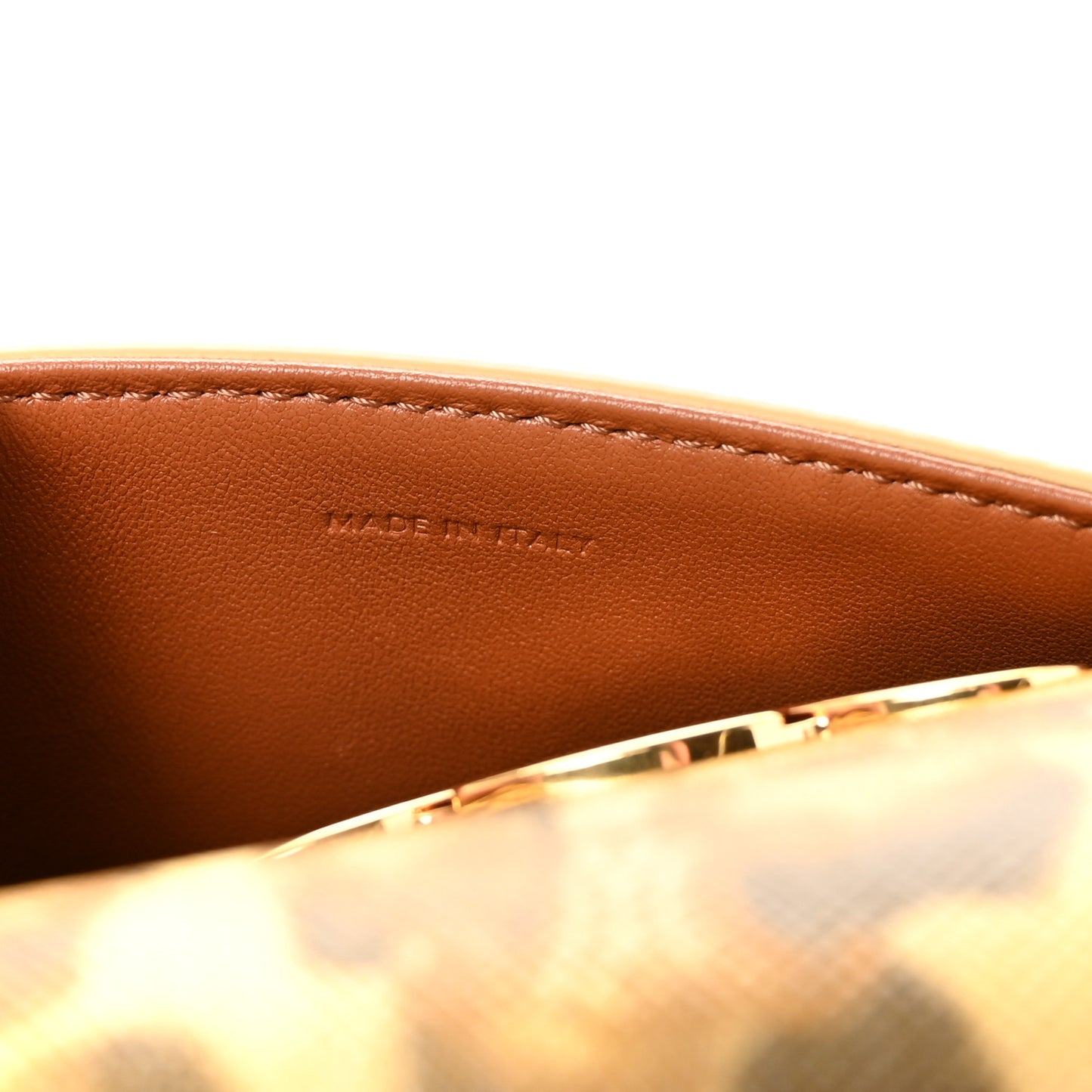 Canvas Leopard Print Triomphe Chain Shoulder Bag