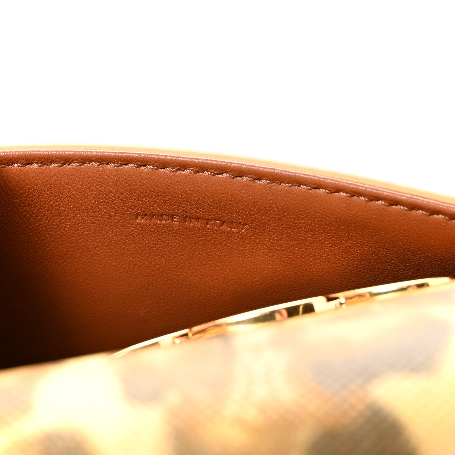 Celine Canvas Leopard Print Triomphe Chain Shoulder Bag 7 of 10