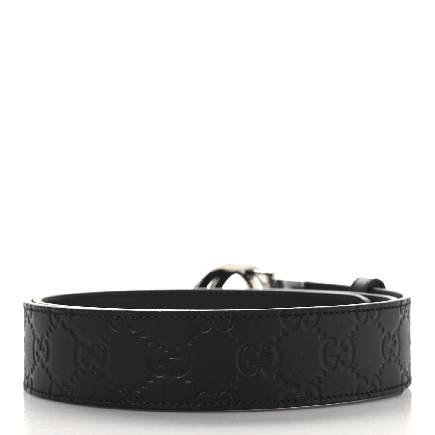 Guccissima Signature Interlocking G Reversible 37mm Belt 95 38 Black Cocoa