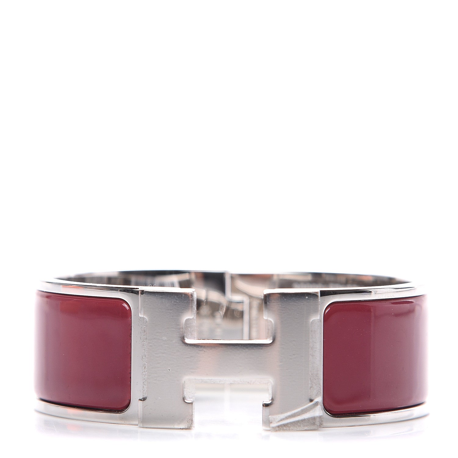 Hermes Enamel Wide Clic Clac H Bracelet PM Rouge De Chine 1 of 5