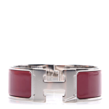 Hermes Enamel Wide Clic Clac H Bracelet PM Rouge De Chine 1 of 5