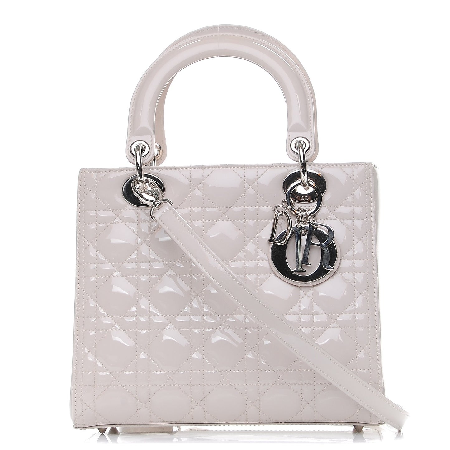 Patent Cannage Medium Lady Dior Grey