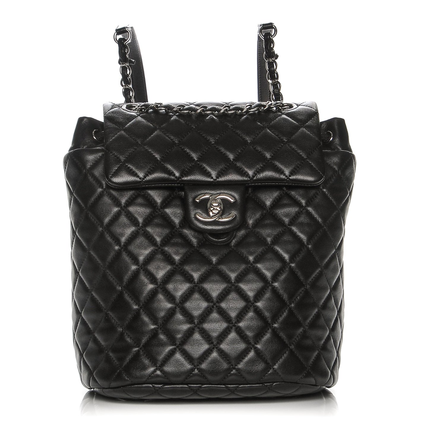 Lambskin Quilted Small Urban Spirit Backpack Black