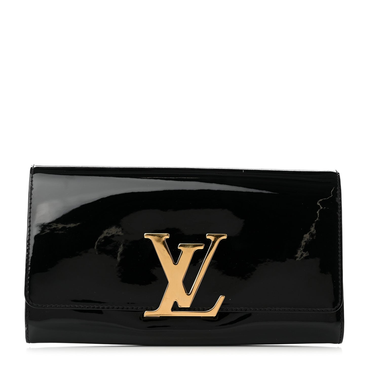 Patent Louise Clutch Black