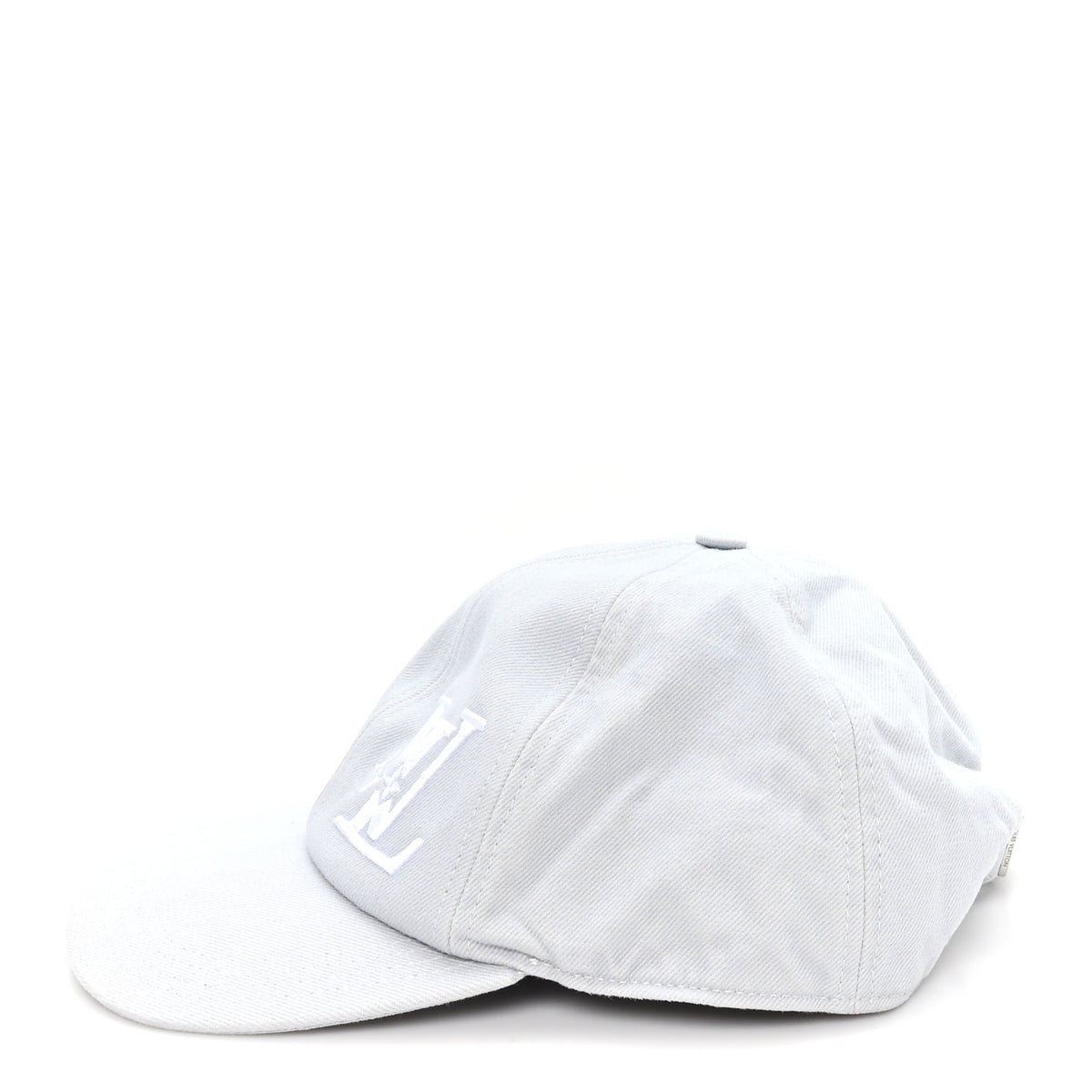 Cotton Monogram Embroidered LV Smash Cap Light Grey